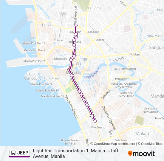 JEEP Bus Line Map