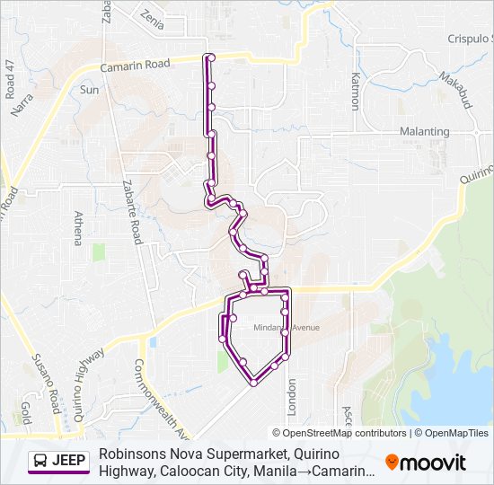 JEEP Bus Line Map