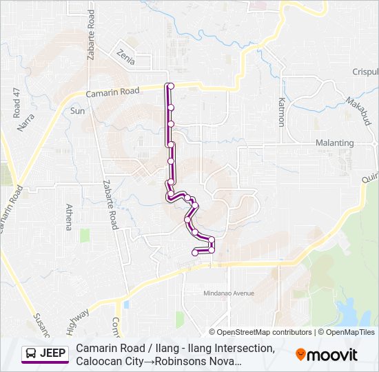JEEP Bus Line Map