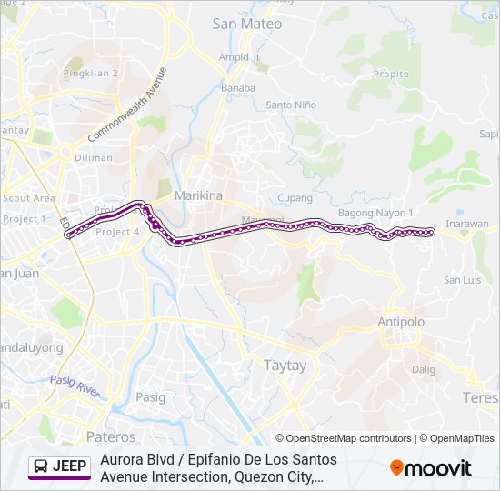 JEEP Bus Line Map