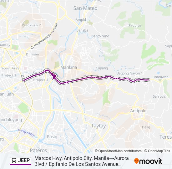 JEEP Bus Line Map