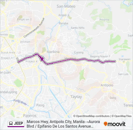 JEEP Bus Line Map