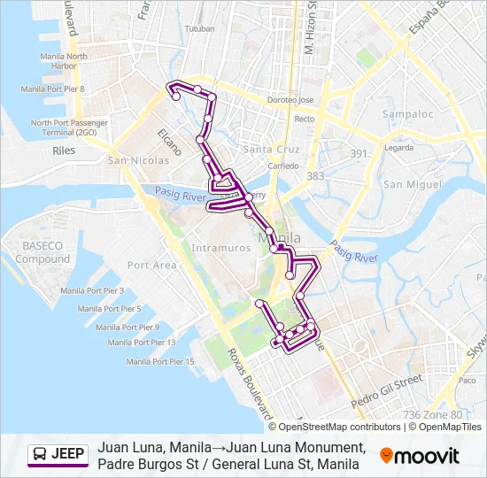 JEEP Bus Line Map