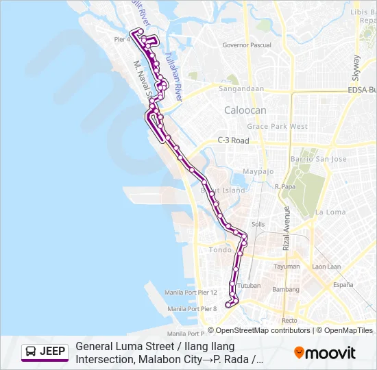 JEEP Bus Line Map