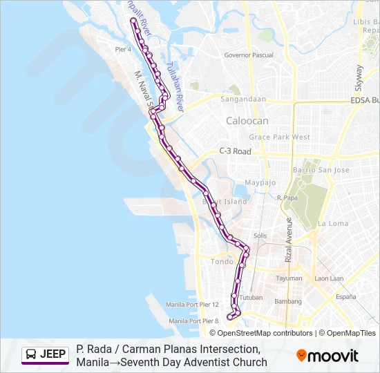JEEP Bus Line Map