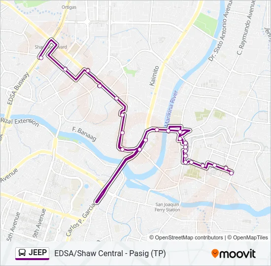 JEEP Bus Line Map