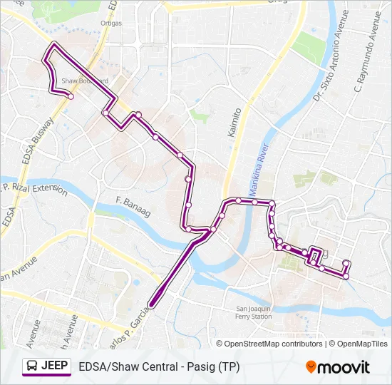 JEEP Bus Line Map
