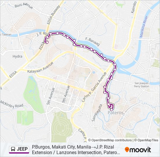 JEEP Bus Line Map