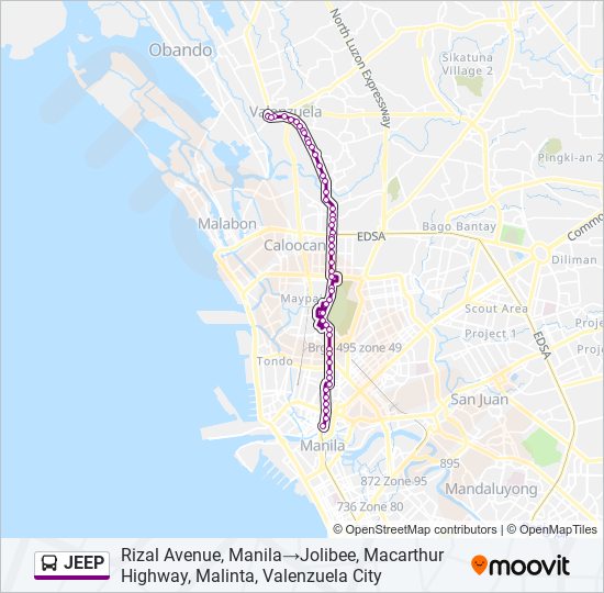 JEEP Bus Line Map