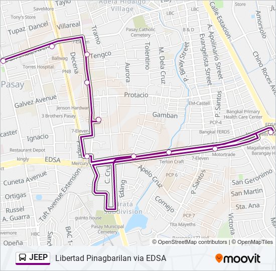 JEEP bus Line Map