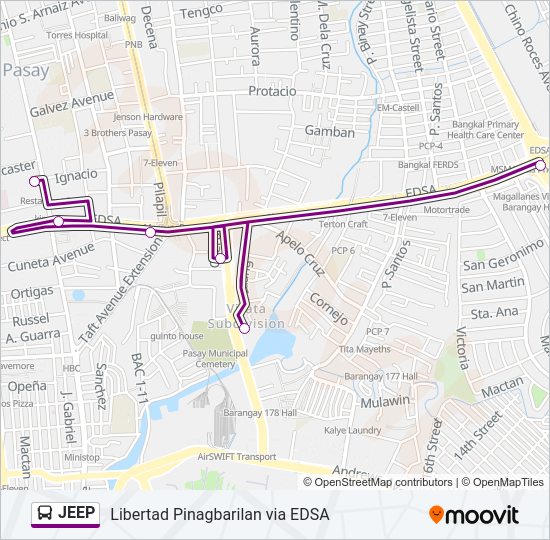 JEEP Bus Line Map