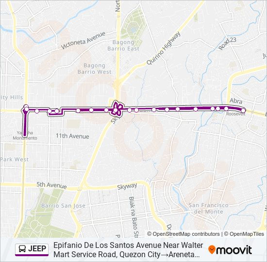 Jeep Route: Schedules, Stops & Maps - Epifanio De Los Santos Avenue ...