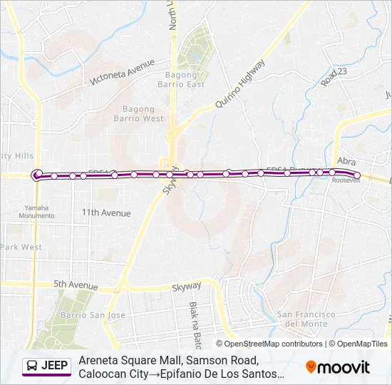 JEEP Bus Line Map