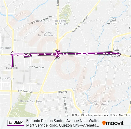 JEEP Bus Line Map