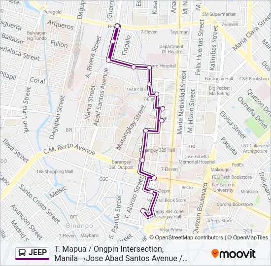 JEEP Bus Line Map