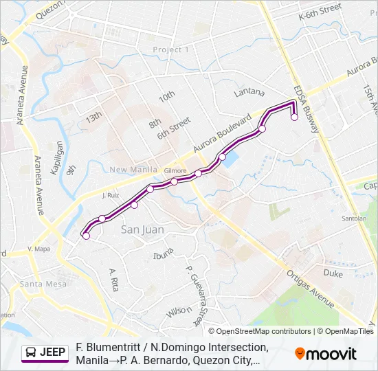 JEEP Bus Line Map