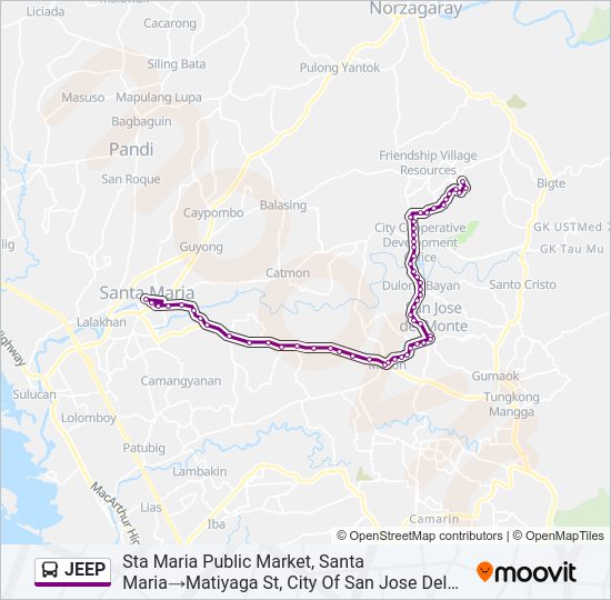 JEEP Bus Line Map