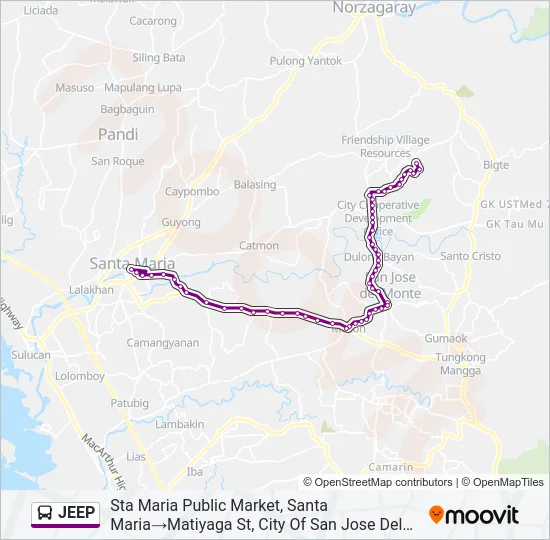 JEEP Bus Line Map