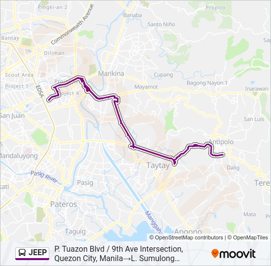 JEEP Bus Line Map