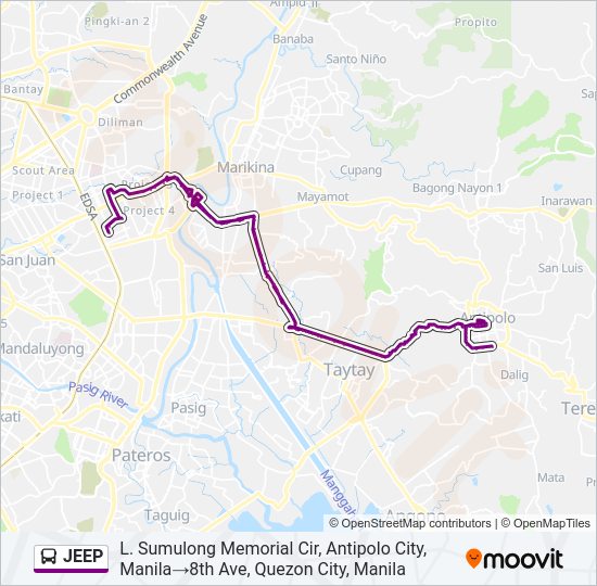 JEEP Bus Line Map