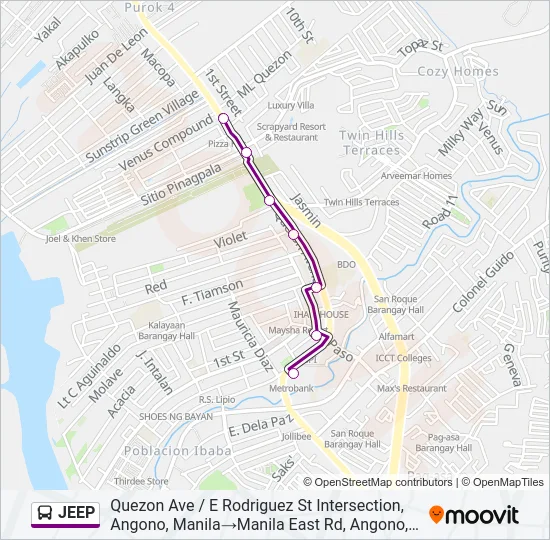JEEP Bus Line Map