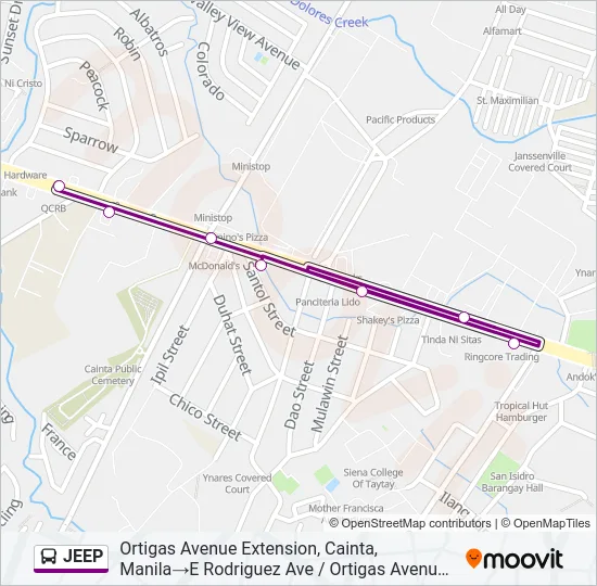 JEEP Bus Line Map