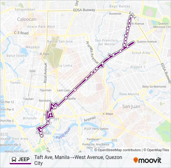 JEEP Bus Line Map