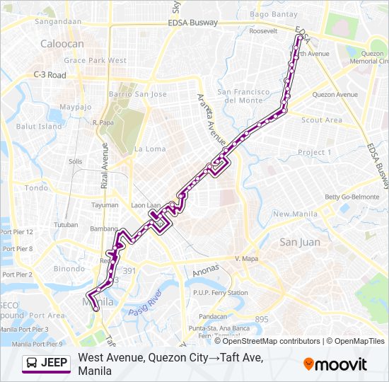 JEEP Bus Line Map