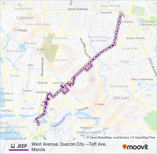 JEEP Bus Line Map