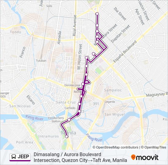 JEEP Bus Line Map