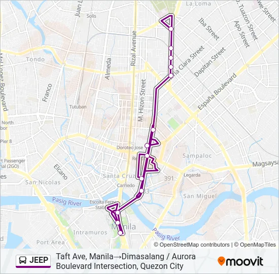 JEEP Bus Line Map