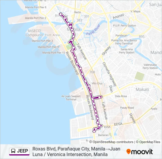 JEEP Bus Line Map