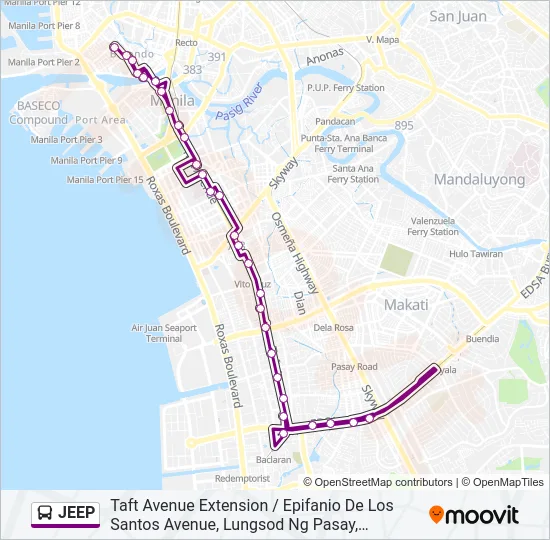 JEEP Bus Line Map