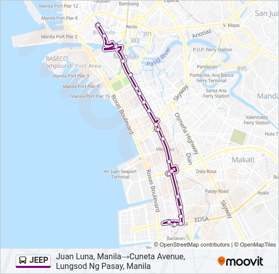 JEEP Bus Line Map