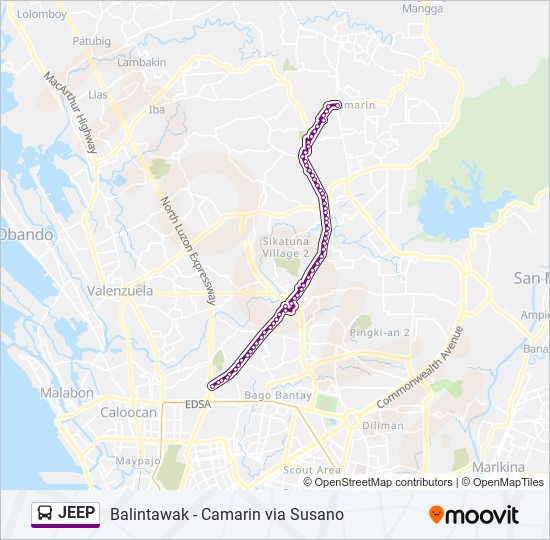 JEEP bus Line Map