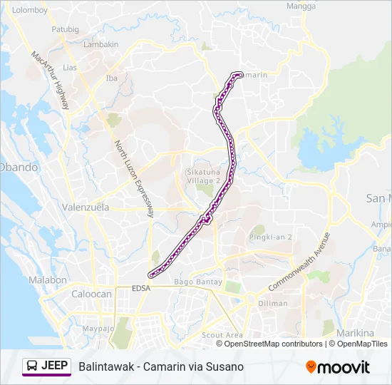 JEEP Bus Line Map