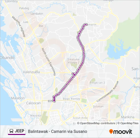 JEEP Bus Line Map