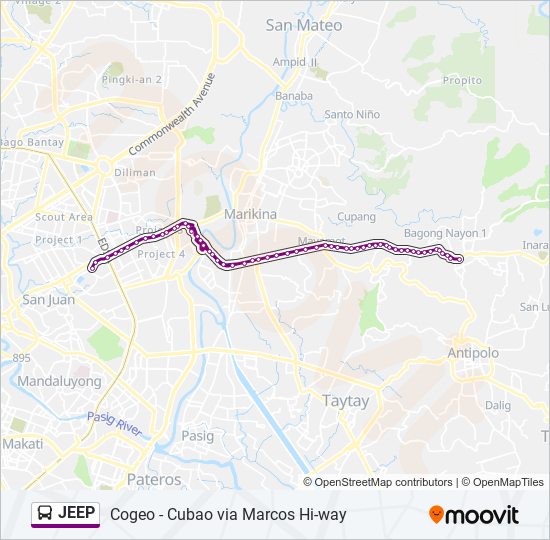 JEEP bus Line Map