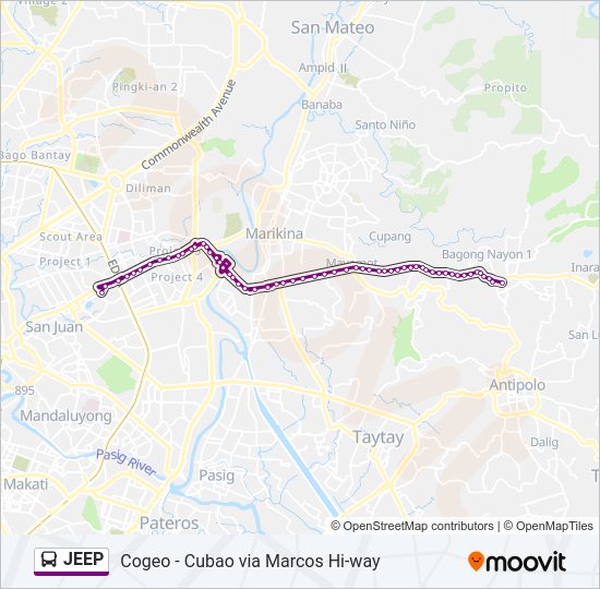 JEEP Bus Line Map