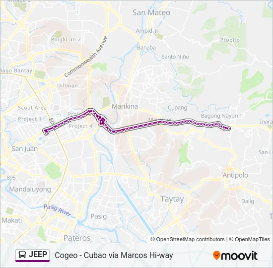 JEEP Bus Line Map