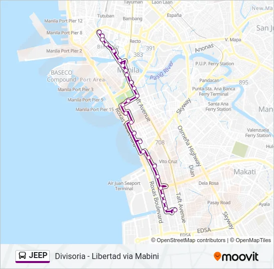 JEEP Bus Line Map