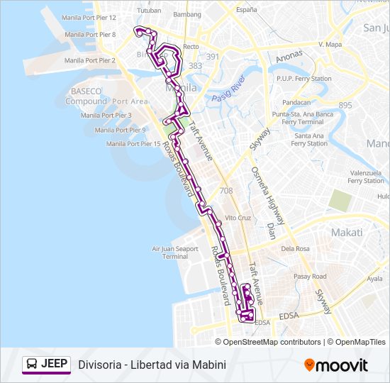 JEEP Bus Line Map