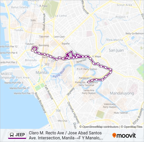 JEEP Bus Line Map