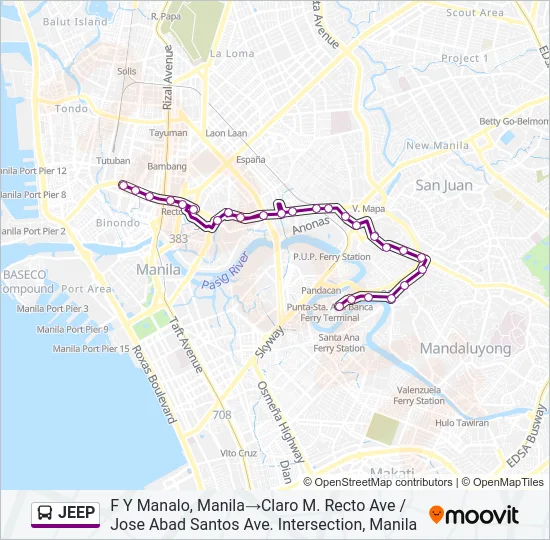 JEEP Bus Line Map