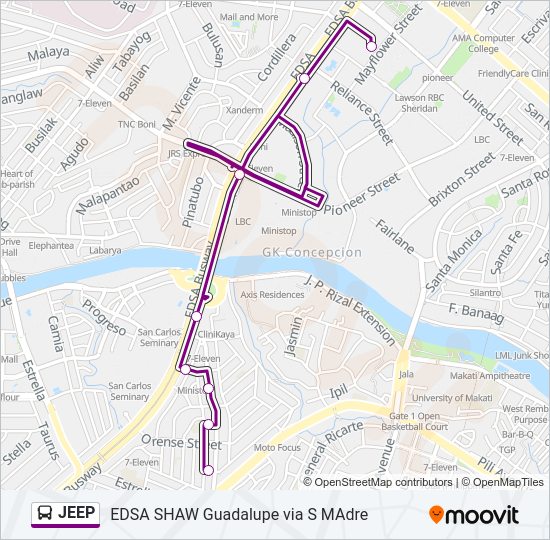 JEEP Bus Line Map