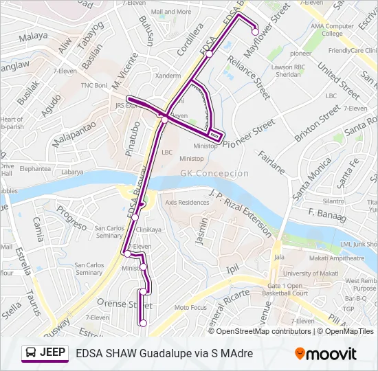 JEEP Bus Line Map