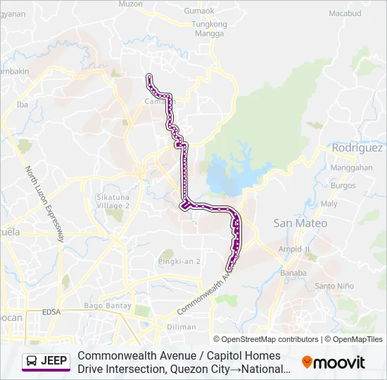 JEEP Bus Line Map