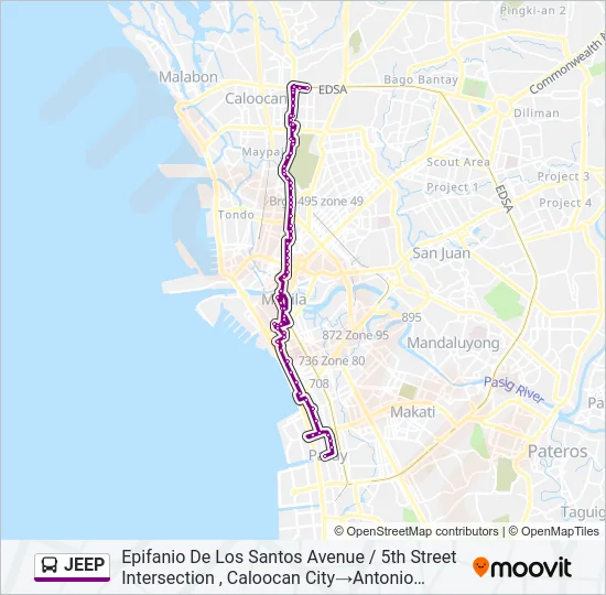 JEEP Bus Line Map