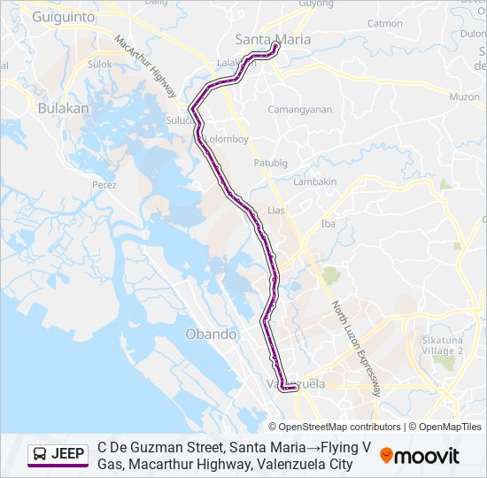 JEEP Bus Line Map