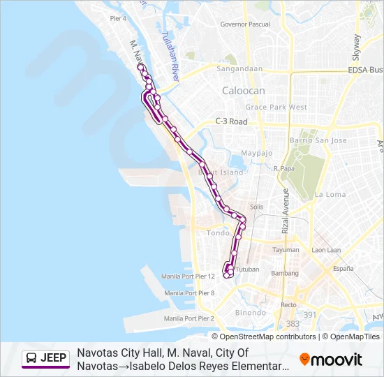 JEEP Bus Line Map